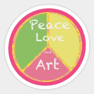 Peace Love and Art Sticker